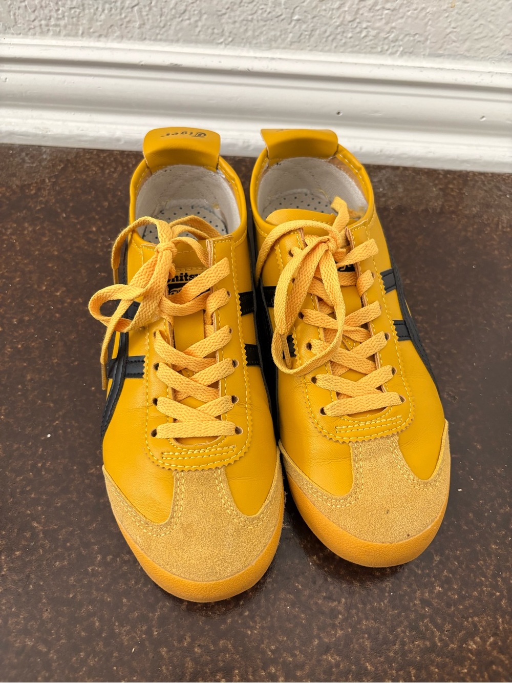 Onitsuka Tiger by Asics Men’s Yellow Sneakers with Black Stripes